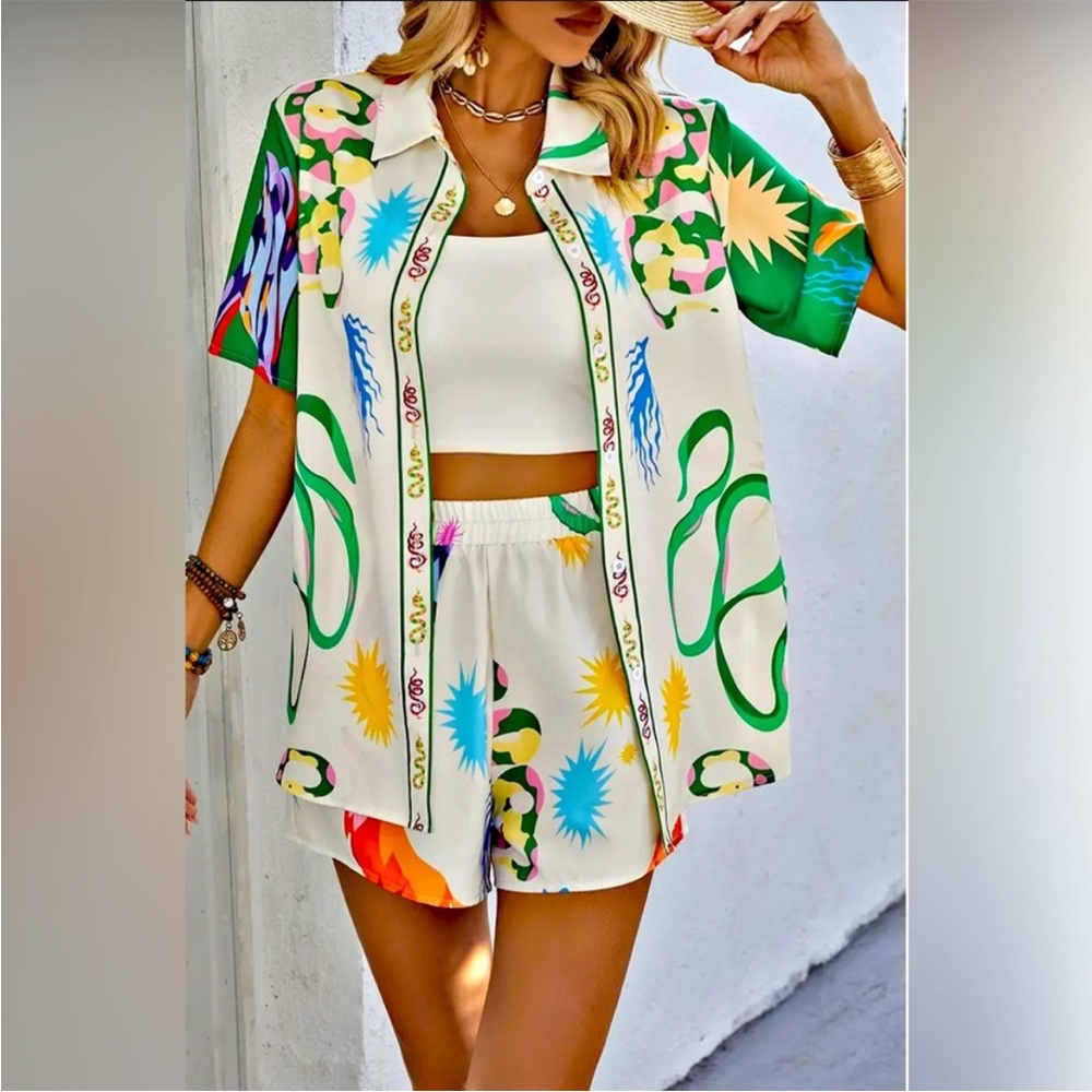 Colorful Graphic Two-Piece Set